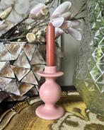 Kandelaar mat roze vintage, Ophalen of Verzenden, Zo goed als nieuw, Overige materialen, Minder dan 25 cm