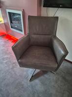 Leren draai fauteuil, Ophalen of Verzenden, Zo goed als nieuw, 75 tot 100 cm, 50 tot 75 cm