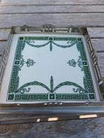 Porseleinen Onderzetter met tinnen Rand, Antiek en Kunst, Antiek | Wandborden en Tegels, Ophalen of Verzenden