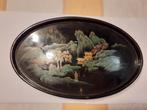 Japans lakwerk dienblad met fijne beschildering, Ophalen of Verzenden, Zo goed als nieuw, Ovaal, Hout