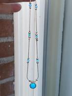 mooie zilveren ketting met opaal achtige steentjes, Sieraden, Tassen en Uiterlijk, Antieke sieraden, Ophalen of Verzenden, Zilver
