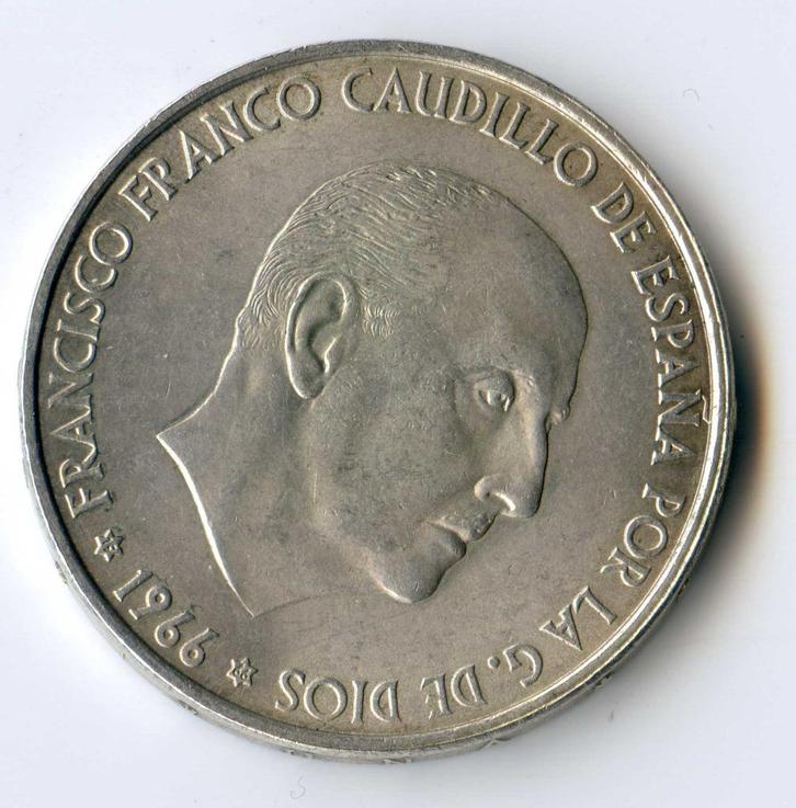 Spanje 100 Pesetas 1966 (Ster 66)  PR+, Postzegels en Munten, Munten | Europa | Niet-Euromunten, Overige landen, Zilver, Ophalen of Verzenden