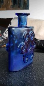 Finland design vintage fles glas kobalt blauw., Antiek en Kunst, Ophalen of Verzenden