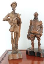 Don Quichot & Sancho Panza Houten Beeldjes, Antiek en Kunst, Kunst | Beelden en Houtsnijwerken, Ophalen