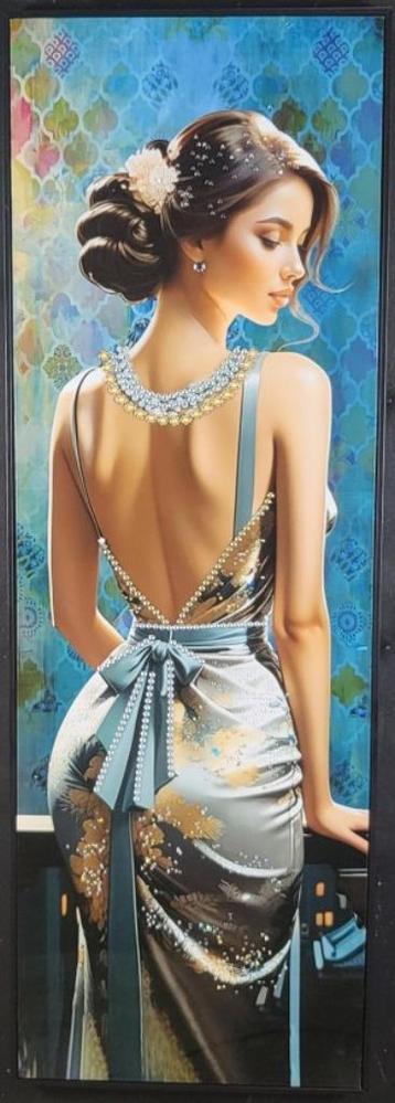 Tof design schilderij, Art Deco dame met strass steentjes😍 beschikbaar voor biedingen