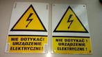 Leuke Poolse emaille electriciteitsbordjes, bieden per stuk,, Verzenden