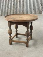 Vintage eiken bijzettafel rond 1970 antiek houten tafel, Ophalen