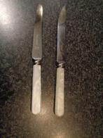 2 messen van sheffield met wit hand vat 18.5 lang/20.5 cm, Antiek en Kunst, Ophalen of Verzenden