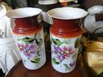 stel oude opaline vazen met glaspit, Ophalen of Verzenden