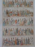 Kleurrijke litho mannen en vrouwen mode van 1663 - 1905, Antiek en Kunst, Curiosa en Brocante, Verzenden