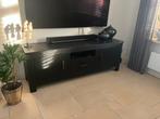 Op maat gemaakt zwart eiken tv dressoir 165 x 45 x 58 hoog, Ophalen, 150 tot 200 cm, Eikenhout, Zo goed als nieuw