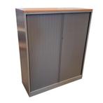 Ahrend Roldeurkast Zilvergrijs Donkergrijs Ahorn H145xB120xD, Gebruikt, 100 tot 150 cm, 100 tot 150 cm, Ophalen of Verzenden