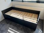 Ikea brimnes bed zwart uitschuifbaar, Ophalen, Verstelbaar, Zwart, Tweepersoons