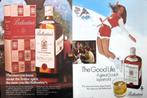 18 oude advertenties Ballantines whisky drank 66-81 whiskey, Verzenden, Gebruikt, Gebruiksvoorwerp
