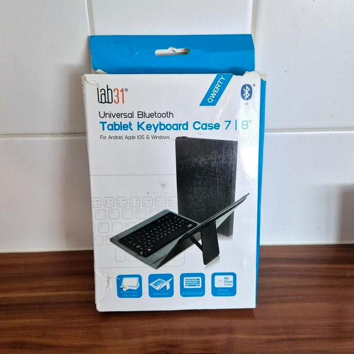 Tablet Bluetooth qwerty of azerty toetsenbord in hoes, unive, Computers en Software, Toetsenborden, Nieuw, Azerty, Ophalen