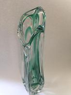 Chystal Maastricht vaas Max Verboeket gesigneerd,  Diepgroen, Antiek en Kunst, Antiek | Glas en Kristal, Ophalen of Verzenden