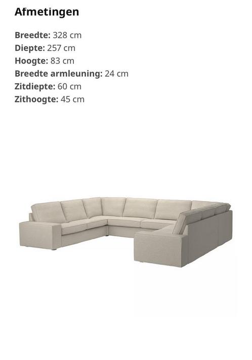 Grote hoekbank IKEA KIVIK 7-zits U bank / Beige, Huis en Inrichting, Banken | Bankstellen, Zo goed als nieuw, Hoekbank, Vierpersoons of meer