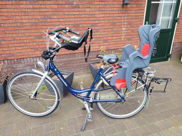 Gazelle Bloom moederfiets met kinderzitjes en buggydrager