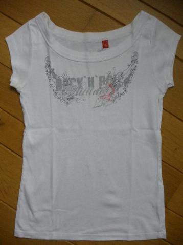 ESPRIT t- shirt wit Rock 'n Roll maat M beschikbaar voor biedingen