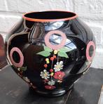 Art-deco vaas Booms ( Hyaliet ) glas, hand beschilderd, 1935, Antiek en Kunst, Ophalen of Verzenden