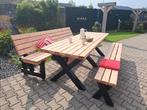picknicktafel met losse banken DOUGLAS HOUT, Ophalen, Nieuw, Rechthoekig, Hout