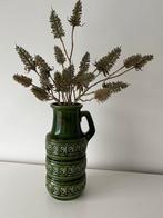 Groene vintage W.Germany vaas/ kan met oor, Ophalen of Verzenden, Zo goed als nieuw