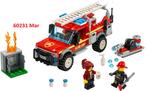 Lego 60231 Reddingswagen van brandweercommandant, Ophalen of Verzenden, Zo goed als nieuw, Complete set, Lego