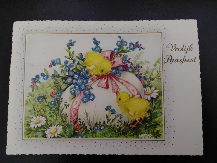 Vrolijk Paasfeest, Hannes Petersen, 2 stuks, gelopen, j.60, Verzamelen, Ansichtkaarten | Themakaarten, Gelopen, 1960 tot 1980