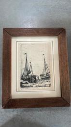 D.J. van Catwijck Katwijk etsen Bomschuit Meelzak Witte Kerk, Antiek en Kunst, Ophalen of Verzenden