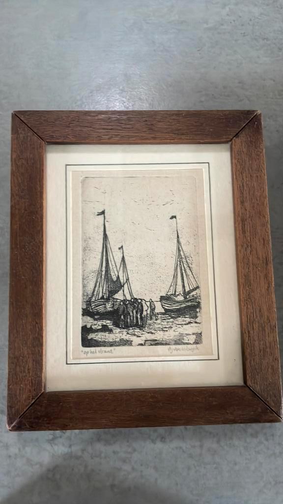 van Catwijck Katwijk etsen Bomschuit  Witte Kerk Andreaskerk, Antiek en Kunst, Kunst | Etsen en Gravures, Ophalen of Verzenden