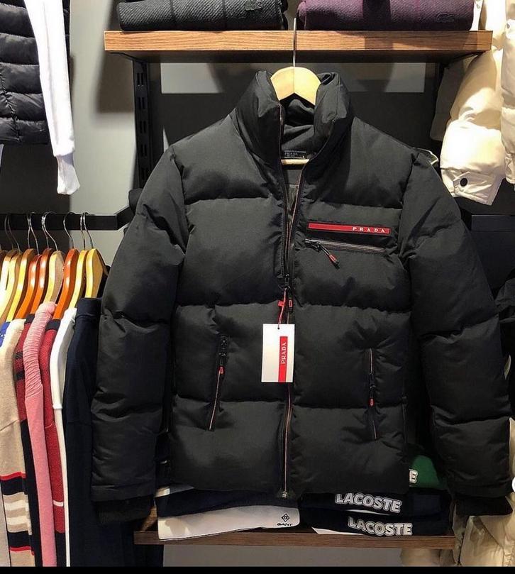 Prada Winterjas Heren XL/XXL - Gewatteerd & Waterafstotend, Kleding | Heren, Jassen | Zomer, Nieuw, Maat 56/58 (XL), Zwart, Ophalen of Verzenden