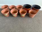 GLOEDNIEUW !! 9 Zwarte Bloempotten., Kunststof, Rond, Nieuw, Tuin