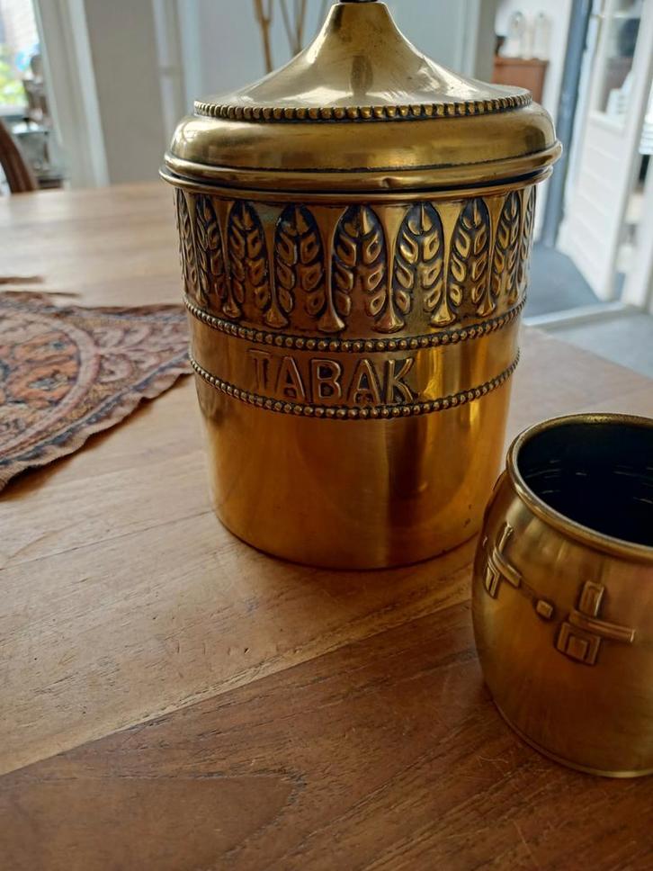 Messing Tabakspot, Sigaren- en Sigarettenset, Antiek en Kunst, Antiek | Koper en Brons, Koper, Ophalen of Verzenden