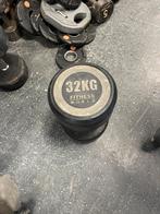 1 x 32 kg rubberen dumbell gewicht, Sport en Fitness, Fitnessmaterialen, Dumbbell, Gebruikt, Rubberen, 1 x 32 kg