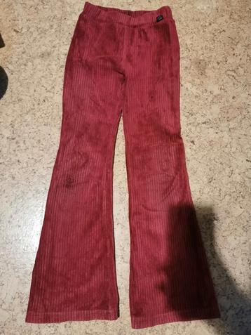 WE Fashion velours flared broek rood maat 128 beschikbaar voor biedingen