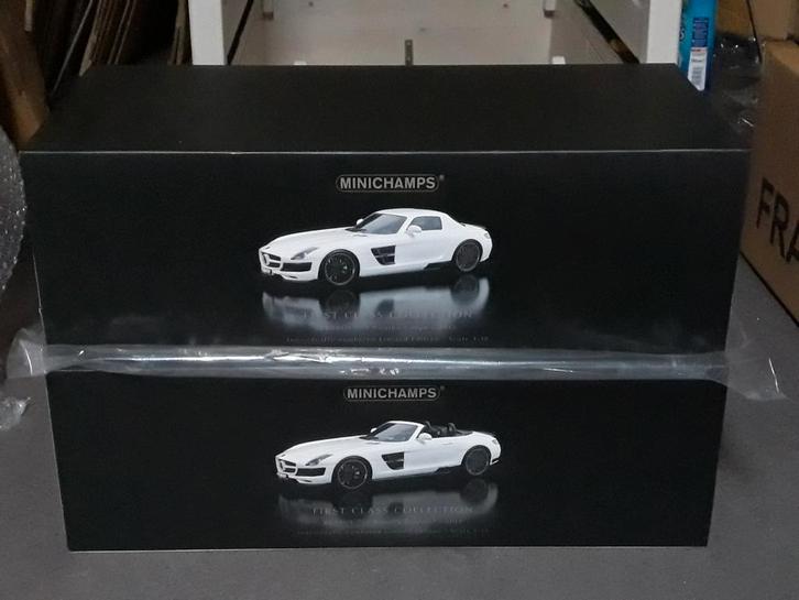 Minichamps 1/18 2XMercedes Benz SLS BRABUS 700 COUPE/CABRIO, Hobby en Vrije tijd, Modelauto's | 1:18, Zo goed als nieuw, Auto