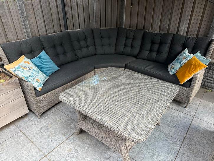 Luxe Loungeset Sanur - zeer compleet!, Tuin en Terras, Tuinsets en Loungesets, Gebruikt, Loungeset, Wicker, 7 zitplaatsen, Bank
