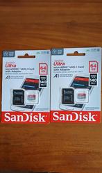 Nieuwe Sandisk Ultra 64GB MicroSDXC kaart, Sandisk, Nieuw, Ophalen of Verzenden, 64 GB