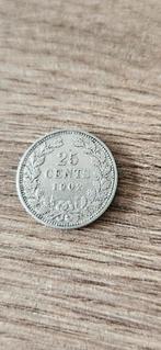 Zilveren 25 cent wilhelmina 1902, Zilver, 25 cent, Ophalen of Verzenden, Koningin Wilhelmina