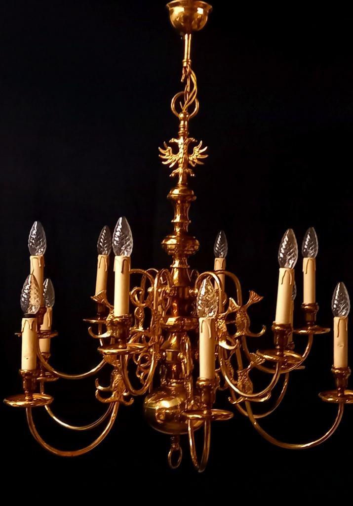 Vlaamse 12 Lamps kroonluchter, Ophalen of Verzenden