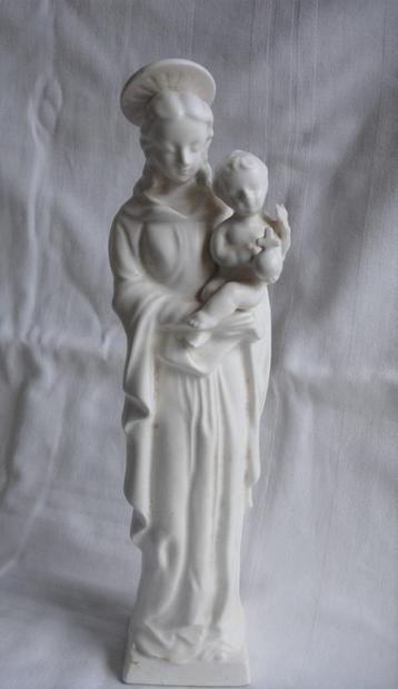 €35,= GROOT 1880 BISCUIT MARIA BEELD MET KINDJE JEZUS - wvq beschikbaar voor biedingen