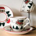 Set van 2 Kop en Schotels Mason’s Christmas Village 1796, Gebruikt, Ophalen of Verzenden, Wedgwood, Kop(pen) en/of Schotel(s)