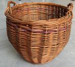 Ronde rieten vintage MAND jaren 50 - RIET met hengsels, Ophalen of Verzenden, Huis en Inrichting