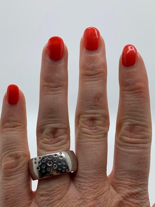 V483 Prachtige zilveren Esprit ring maat 19, Sieraden, Tassen en Uiterlijk, Ringen, Dame, 19 tot 20, Zilver, Zilver, Met strass