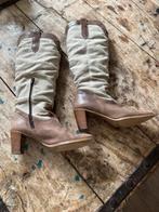 Western laarzen-Linnen beige/ bruin leer maat 41, Kleding | Dames, Schoenen, Hoge laarzen, West/Oas Castagno Costa, Overige kleuren