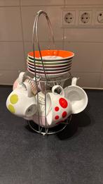 Kleurlijk thee set set, Ophalen, Glas, Overige stijlen, Kop(pen) en/of Schotel(s)