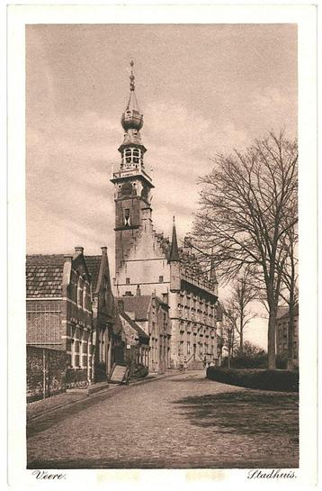 700407 Veere Stadhuis 1914 Zeeland Nette oude kaart onbeschr beschikbaar voor biedingen