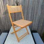 3x Vintage klapstoel rotan webbing hout, Gebruikt, Rotan, Ophalen of Verzenden, Nvt