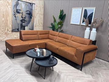 SHOWMODEL INhouse  Cognac Hoekbank Ampara - 267 x 225 beschikbaar voor biedingen