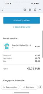 Grande Felicia Shirt - Maat M, Kleding | Heren, T-shirts, Ophalen of Verzenden, Nieuw, Maat 48/50 (M), Blauw